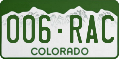 CO license plate 006RAC