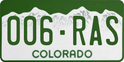 CO license plate 006RAS