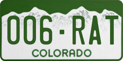 CO license plate 006RAT