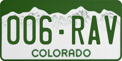 CO license plate 006RAV