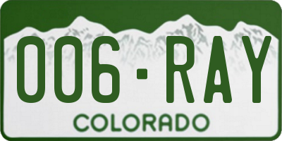 CO license plate 006RAY