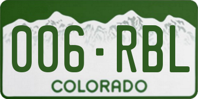 CO license plate 006RBL