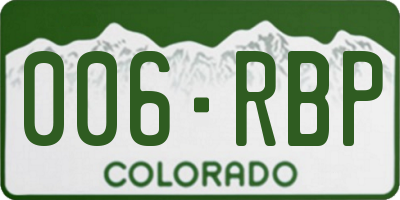 CO license plate 006RBP