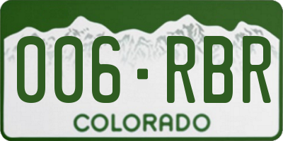 CO license plate 006RBR