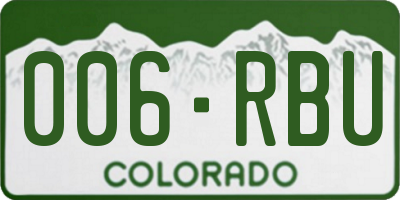CO license plate 006RBU