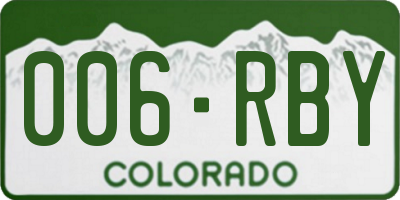 CO license plate 006RBY