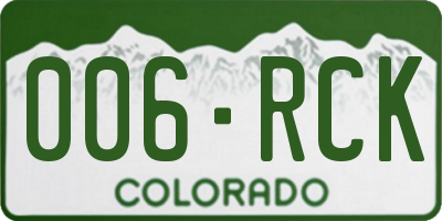 CO license plate 006RCK