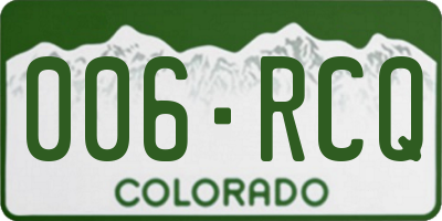 CO license plate 006RCQ