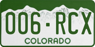 CO license plate 006RCX