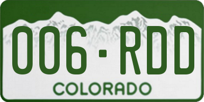 CO license plate 006RDD