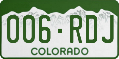 CO license plate 006RDJ