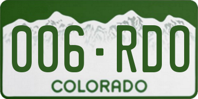 CO license plate 006RDO