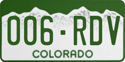 CO license plate 006RDV