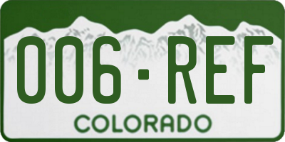 CO license plate 006REF