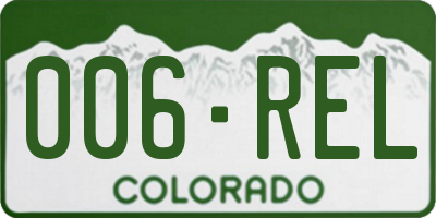 CO license plate 006REL