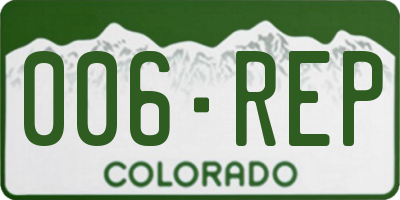 CO license plate 006REP