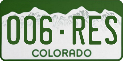 CO license plate 006RES