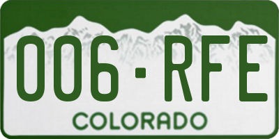 CO license plate 006RFE