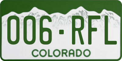 CO license plate 006RFL