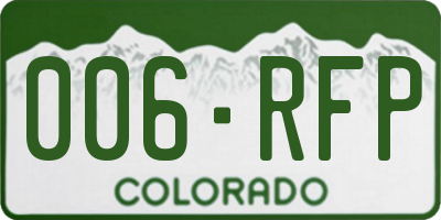 CO license plate 006RFP