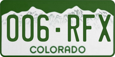 CO license plate 006RFX