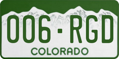CO license plate 006RGD