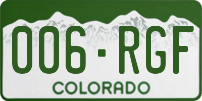CO license plate 006RGF