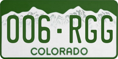 CO license plate 006RGG