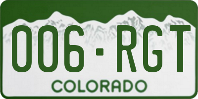 CO license plate 006RGT