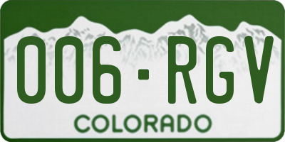 CO license plate 006RGV