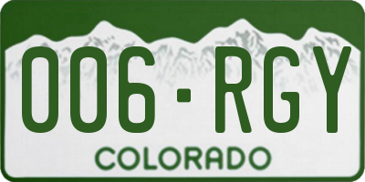 CO license plate 006RGY