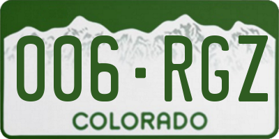 CO license plate 006RGZ
