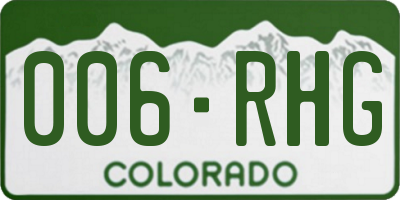 CO license plate 006RHG