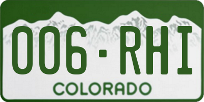 CO license plate 006RHI