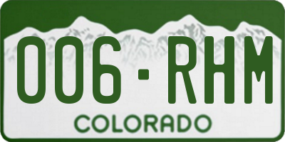 CO license plate 006RHM