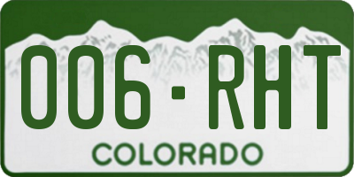 CO license plate 006RHT
