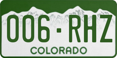 CO license plate 006RHZ