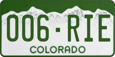 CO license plate 006RIE