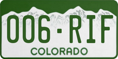 CO license plate 006RIF
