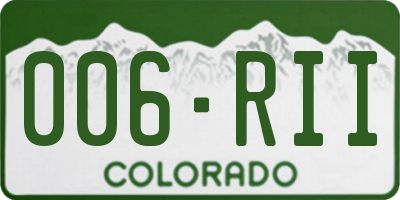 CO license plate 006RII