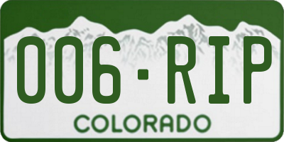 CO license plate 006RIP
