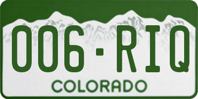 CO license plate 006RIQ