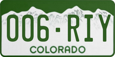 CO license plate 006RIY