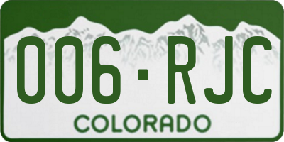 CO license plate 006RJC