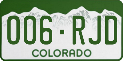 CO license plate 006RJD
