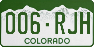 CO license plate 006RJH