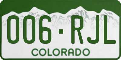 CO license plate 006RJL