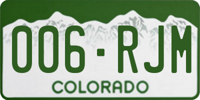 CO license plate 006RJM