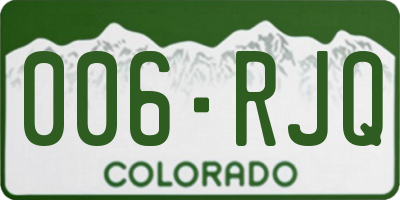 CO license plate 006RJQ