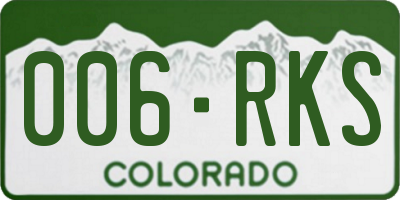 CO license plate 006RKS